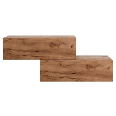 Produktbild von Planetmöbel Flur Möbel Garderobe Hängeschrank 2x 100 cm gold eiche, Wandgarderobe hängend oder stehend