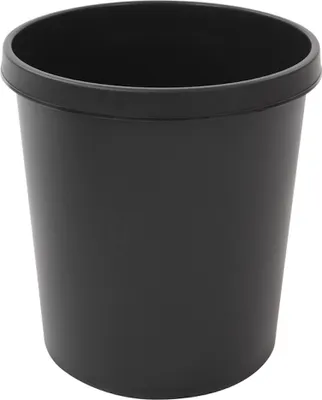 Produktbild von Klassischer runder Kunststoff Papierkorb | 18 Liter, HxBxT 32x31x31cm | Schwarz
