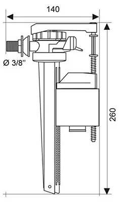 Immagine prodotto di Wirquin jollyfill 16300002 Valvola di riempimento per installazione laterale 3/8, ottone