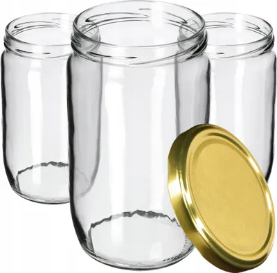 Produktbild von KADAX Einmachgläser mit Deckel "Niva", Marmeladengläser, Einweckgläser, 720 ml, Gold, 64 Stück