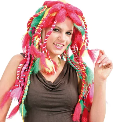 Produktbild von Perücke Sally Multicolor Bunt Hippie Karneval Fasching Party Halloween Cosplay