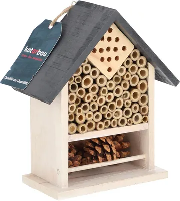 Zdjęcie produktu dla KOTARBAU® Domek dla Owadów Budka Lęgowa dla Pszczół Drewniany Hotel dla Owadów Zapylających 80 x 150 x 200 mm