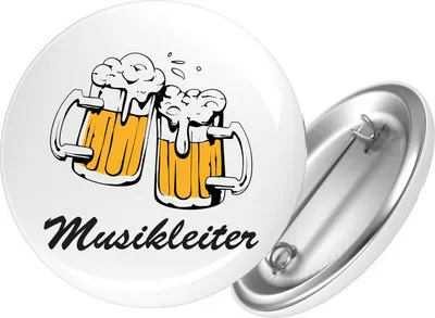 Produktbild von Huuraa Button Musikleiter Spielmannszug 59mm rund mit Sicherheitsnadel Ansteckbutton Geschenkidee