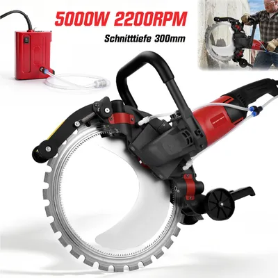 Zdjęcie produktu dla Elektryczna piła do betonu 5000 W Piła do betonu z pompą, Ø408 mm, przecinarka Piła do kamienia Piła tarczowa do nacinania i cięcia ścian, podłóg i rur