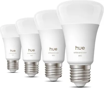Produktbild von LED Lampe, Philips Hue A60, E27, 6W, 1000-2000k, 810 Lumen, Farbwechsel, 4er Pack