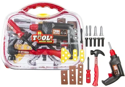 Immagine prodotto di Grande set di attrezzi da 22 pezzi Kit meccanico fai da te in una valigia Giocattolo da costruzione creativo