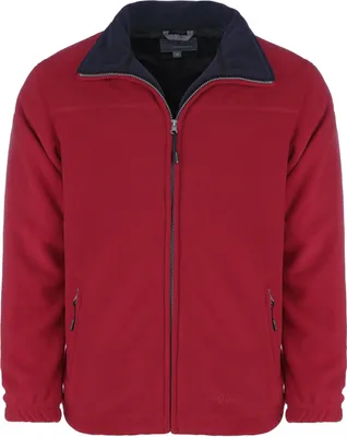Produktbild von Blue Wave Herren Fleecejacke Knut mit Futter - Strickfleecejacke mit Stehkragen und Reißverschluss in Rot Größe M