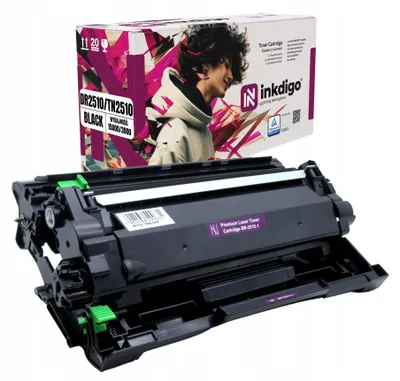 Produktbild von Inkdigo Trommel + Toner DR2510 TN2510 für Brother MFC-L2860DWE, DCP-L2627DWE, HL-L2400DWE, DCP-L2620DW – Schwarz,