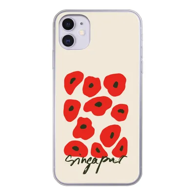 Produktbild von MuchoWow® Handyhülle Schutzhülle Hülle für iPhone 11 Blumen - Mohn - Muster Silikon Softcase Handy Hülle - Handytasche