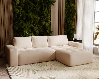 Image de Canapé d'angle L Nevada 250 cm avec coffre - gauche, Canapé d'angle en L, Canapé-lit Beige (Trinity 4)