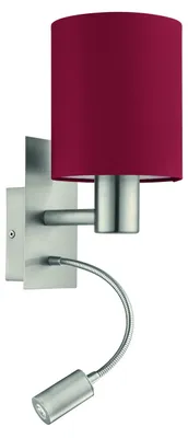 Produktbild von EGLO PASTERI, Oberfläche, Zylinder, 2 Glühbirne(n), E27, Nickel, Rot