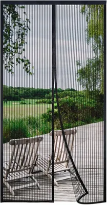 Produktbild von Magnet Fliegengitter Tür 90x210cm, Schwarz Insektenschutz Balkontür Ohne Bohren, Insektenschutz Fenster Fliegengitter Balkontür Automatisches Schließen für Terrassentür mit Klettband