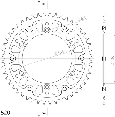 Produktbild von Stealth-Kettenrad Supersprox 520 - 48Z (gold) RST-1512:48-GLD|ID 136,0 LK 156,0 6-Loch