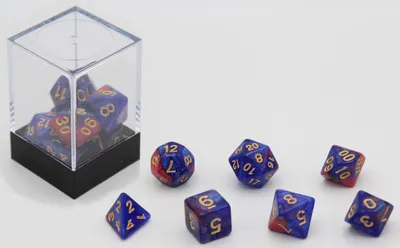 Obrázek produktu pro HOT Games Sada kostek Stardust modrá červená 7 kusů plast