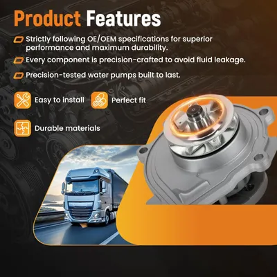 Image de Pompe à eau - Refroidissement moteur - Compatible avec Aveo5/Cruze 1,6/1,8 L de 2009 à 2016 - Roue en acier - Remplacement pour la référence 130-2050