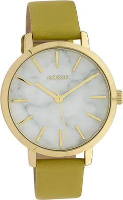 Produktbild von Oozoo Leder Damen Uhr Analog Quarzuhr Armband gelb Timepieces D2UOC10113