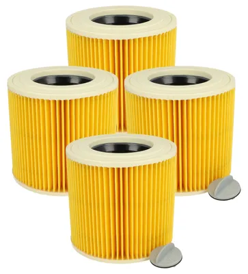 Produktbild von vhbw 4x Faltenfilter Ersatz für Kärcher 6.414-789.0, 6.414-789 für Staubsauger - Patronenfilter Gelb