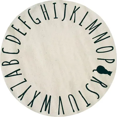 Produktbild von Kinderteppich Baumwolle Alphabet & Katze Ø90 cm