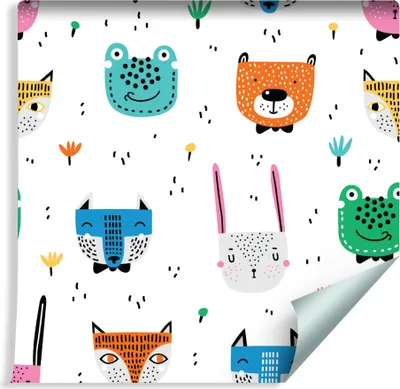 Produktbild von 10m VLIES TAPETE Rolle Kinderzimmer Wald Tiere Natur XXL