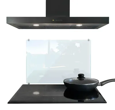 Produktbild von Herdabdeckplatte – Spritzschutz Glasplatte – Küchenrückwand – Schutzwand – Transparent – Hitzebeständig – 60x40 cm