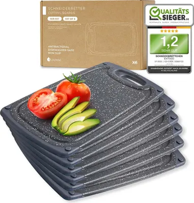 Produktbild von EXITOSO Frühstücksbrettchen - 6er-Set - Kunststoff, spülmaschinenfest & BPA-frei