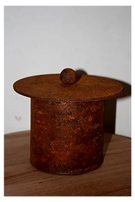 Produktbild von Feuerstelle aus Rost 12 cm Gartendeko Vintage Windlicht Feuertopf Gartenfackel