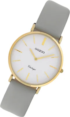 Produktbild von Oozoo Armbanduhr grau Leder C20087 Vintage Series Damen Analog-Quarzuhr UOC20087