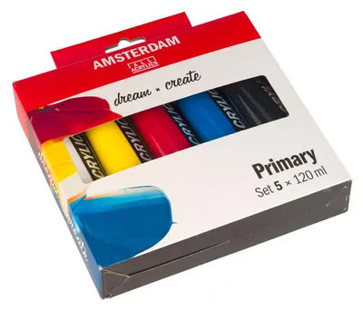 Obrázok produktu pre Talens Amsterdam, Čierna, Azúrová, Purpurová, Biela, Žltá, Akrylová farba, Tekuté, 120 ml, 1 kusov