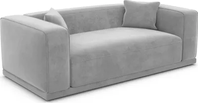 Produktbild von Samtstoff 3-Sitzer Couch Diora Hellgrau