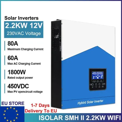 Obrázek produktu pro Solární měnič – Hybridní solární měnič s MPPT regulátorem nabíjení, výkonem 2,2 kW a Wi-Fi monitorováním