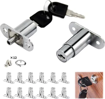 Produktbild von 12 Stück Briefkastenschloss Möbelschlösser Zylinderschloss Verschiedenschließend Zylinder Cam Lock Schrankschloss Spindtürschloss Schubladeschloss