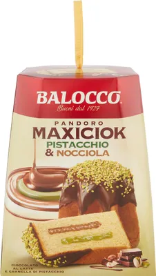 Produktbild von Pandoro Maxiciok Pistacchio e Nocciola 800g Balocco