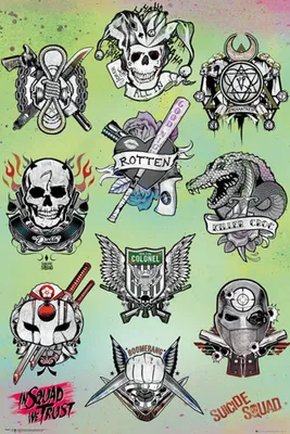 Productafbeelding van Empireposter 743749, 1 stuk, Comic, Suicide Squad, Tattoozaak, Rechthoek, Jongen/Meisje