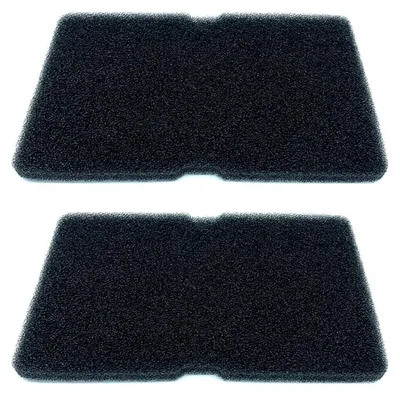 Two black foam filters are shown against a white background.