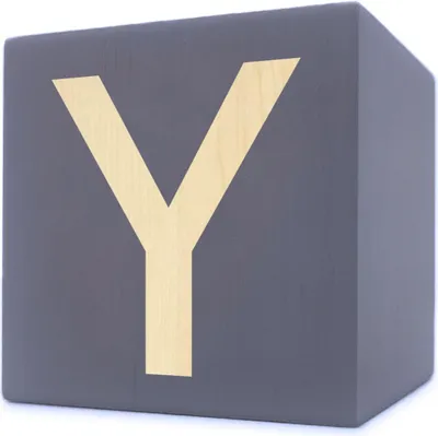 Immagine prodotto di Cubo di legno per lettere, 5 x 5 cm, grigio, lettera Y