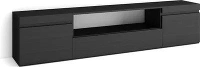 Produktbild von TV-Schrank, Lowboard, 200x35x45cm, Für TV-Geräte bis zu 80", Fernsehtisch, Schwarz