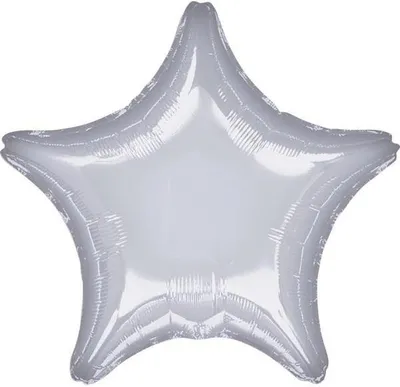 Produktbild von amscan Standard Metallic Silber Folienballon Stern C16 verpackt 48 cm