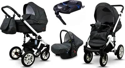 Obrázek produktu pro BabyLux® Sky Lark | Kocárek 4v1 Set | Black Flex | Kombinovaný kocárek | Sada kocárku | Isof