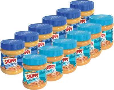 Produktbild von SKIPPY Erdnussbutter Bundle 6x "Creamy" 6x "Super Chunk" ohne Palmöl 12x 340g