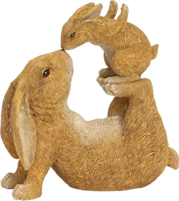 Produktbild von Dekofigur Hase Figur Mama mit Kind 20 cm