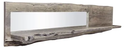 Produktbild von MASSIVMOEBEL24.DE Wandregal Akazie 191x22x38 grau lackiert PURE ACACIA #412