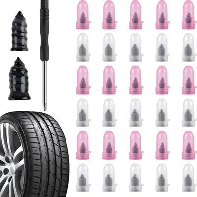 Image de Kit de réparation de pneus (30 pièces) - Trousse de dépannage pour pneus - Réparation de pneus tubeless - Réparation rapide sans démontage