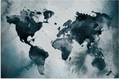 Produktbild von MuchoWow® Poster Weltkarte - Abstrakt - Aquarell 120x80 cm - Bilder