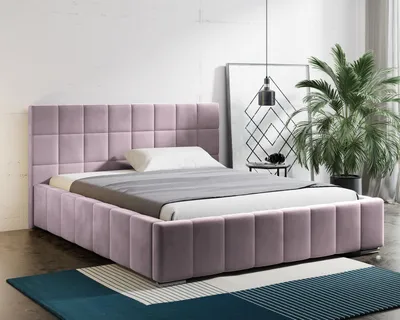 Produktbild von Polsterbett mit Bettkasten Tres, Bett für Schlafzimmer, Metallrahmen mit Lattenrost (Stoff: kronos 27 - puderrosa, Große: 160x200 cm)