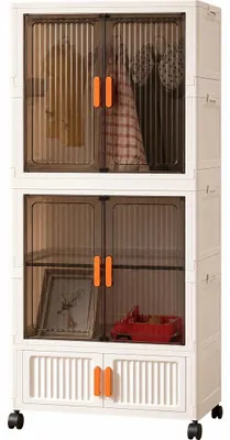 Immagine prodotto di Armadio contenitore - Armadio modulare - Impilabile - Autoportante - In plastica - Salvaspazio - Bianco