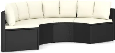 Produktbild von vidaXL 4-tlg. Garten-Sofagarnitur mit Auflagen Poly Rattan Schwarz
