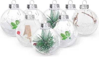 Produktbild von Famanu Weihnachtskugeln Transparente Kunststoffkugeln - 16 Stück, 8 cm