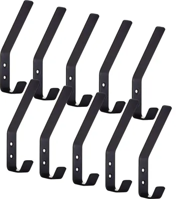 Produktbild von SOTECH Kleiderhaken Loxten 142 x 20 x 45 mm schwarz – Edelstahl, Garderobenhaken (10 Stück)