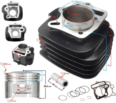 Produktbild von Zylinder für 4T 130cc 154FMI Moped, luftgekühlt