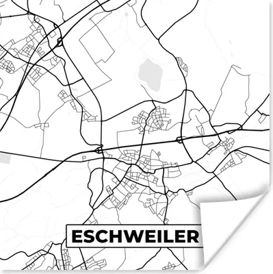 Produktbild von MuchoWow® Poster Eschweiler - Stadtplan - Karte 75x75 cm - Wand Dekoration